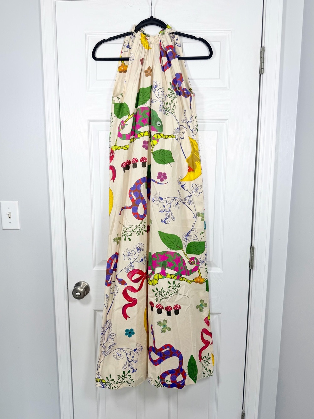 MIRTO Size 38 • Cream Chameleon Maxi Dress.